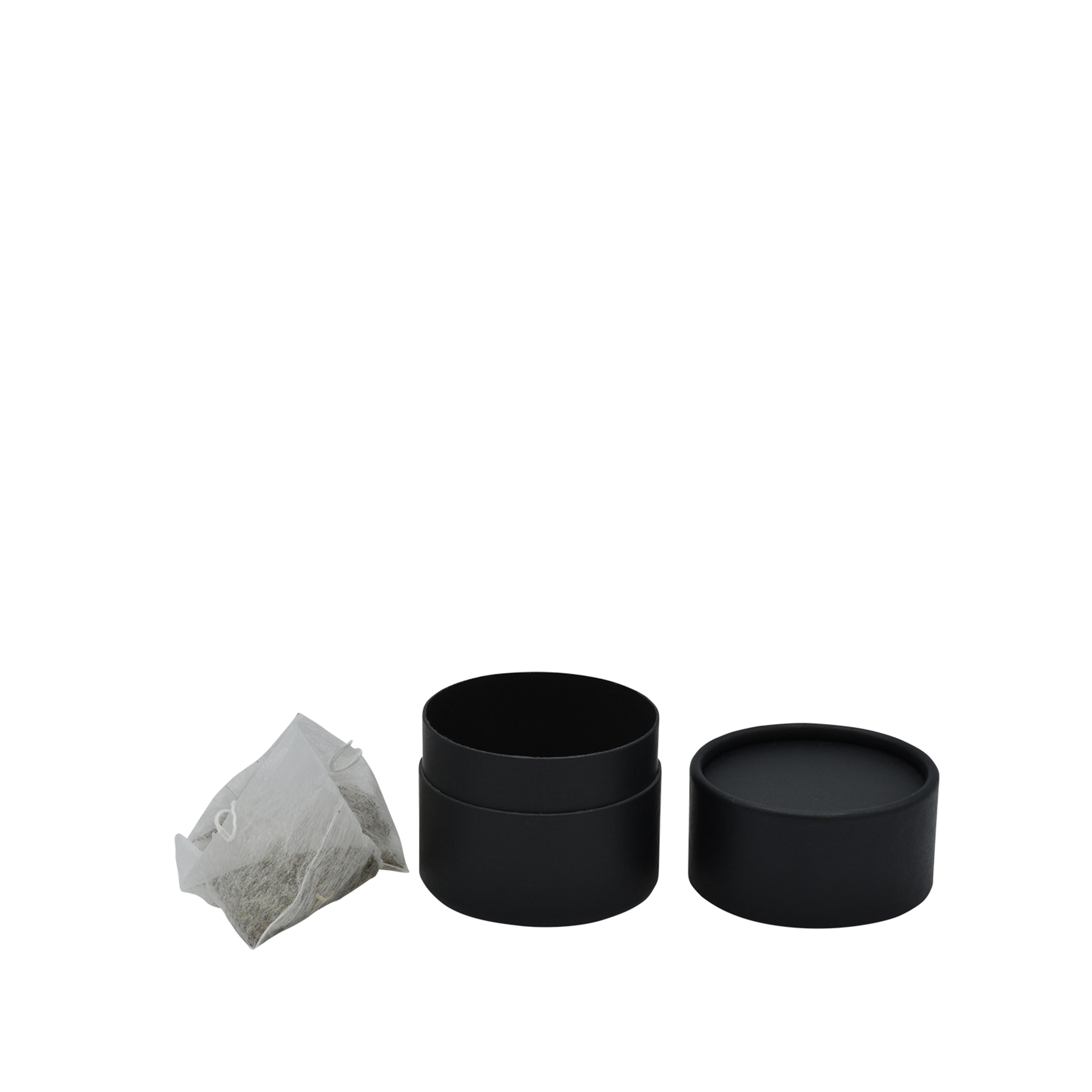 50 Pappdosen schwarz linon | 55 x 66 (60*) mm
