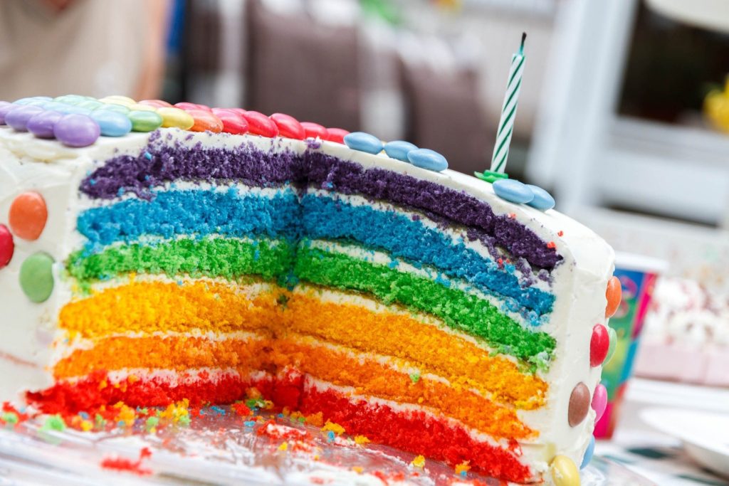 Cajas de cartón arcoíris para cumpleaños infantiles Embalaje de regalo colorido para cumpleaños infantiles